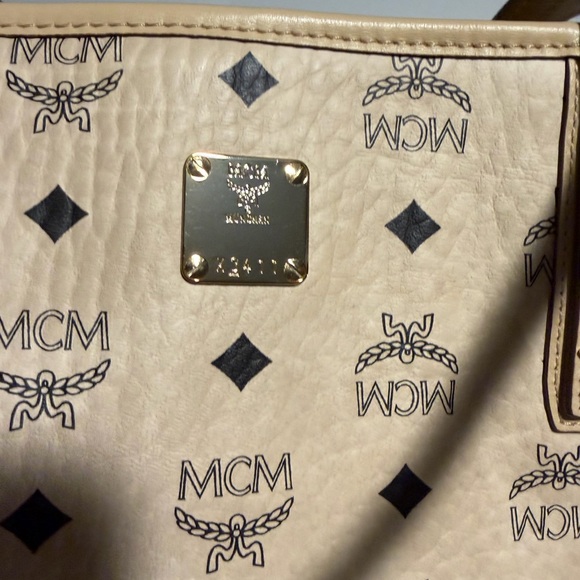 MCM Tan and Black Logo Tote - Used two times - Picture 8 of 9